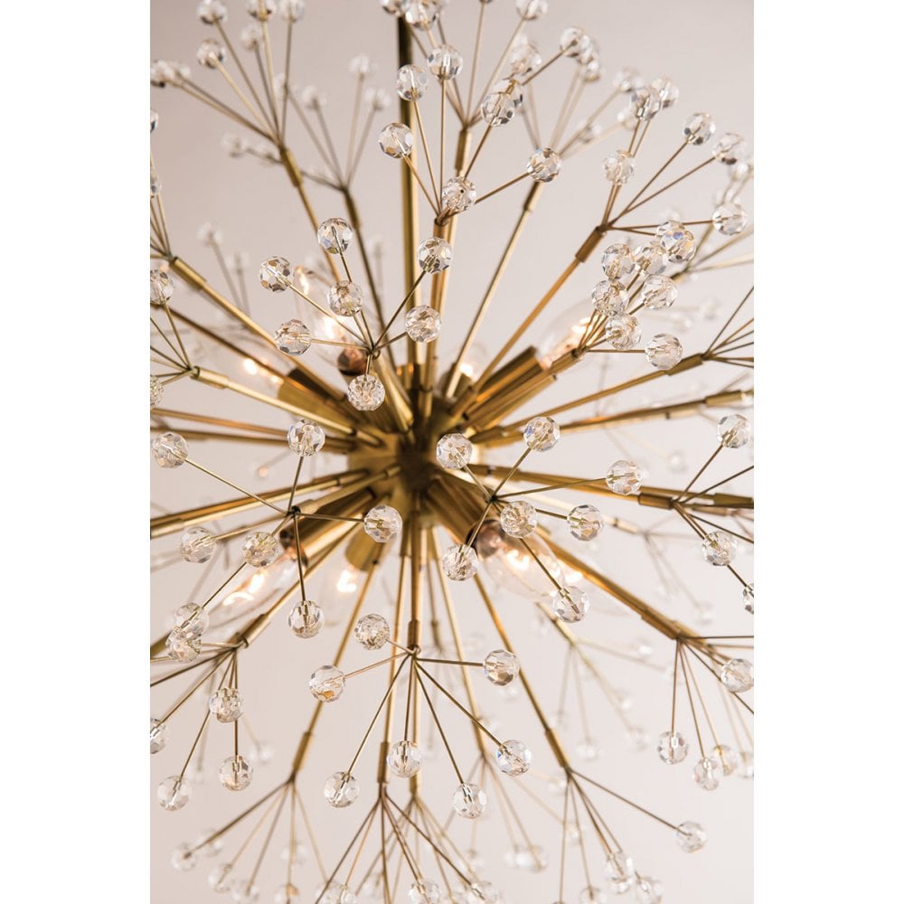 Dunkirk Aged Brass Crystal Burst Flush Mount