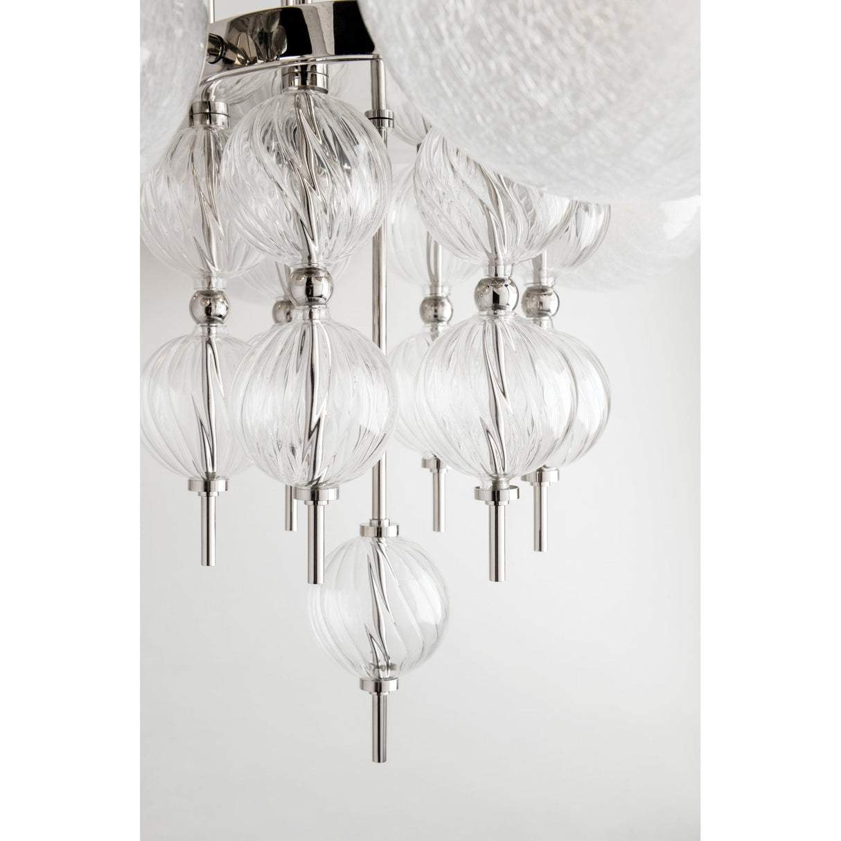 Calypso Spiral Glass Nickel Wall Light