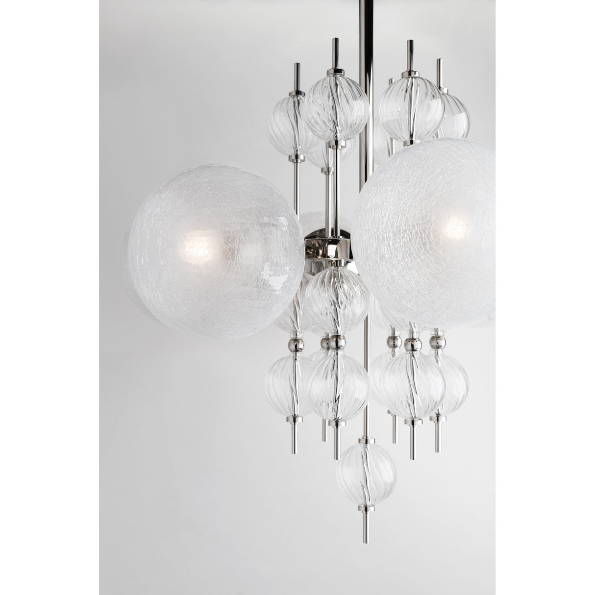Calypso Spiral Glass Nickel Wall Light