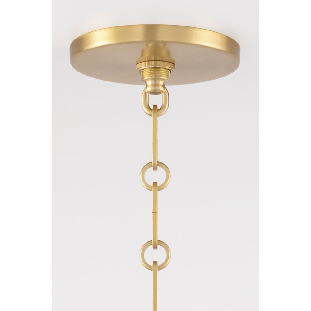 Eldridge Vintage Brass Pendant with Glass Shade