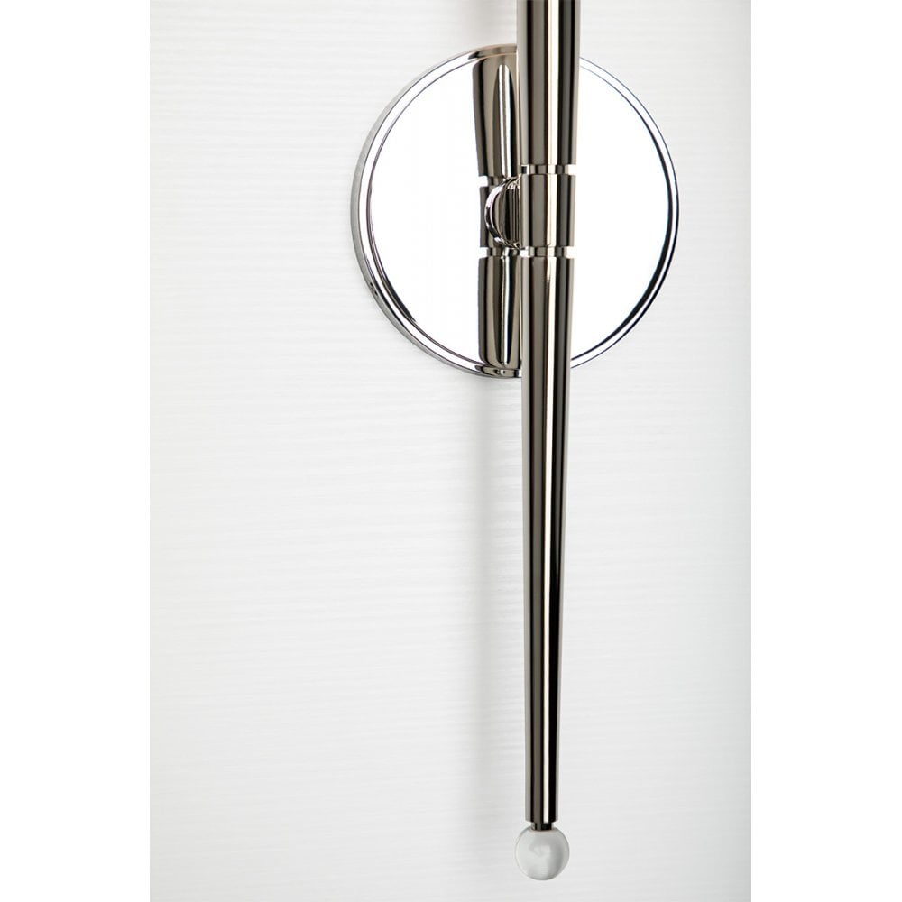 Rockland Luxe Crystal-Orb Wall Sconce in Polished Nickel