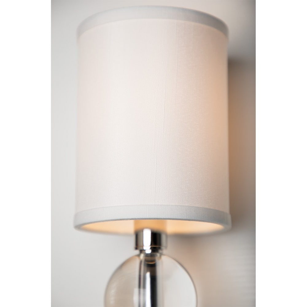 Rockland Luxe Crystal-Orb Wall Sconce in Polished Nickel