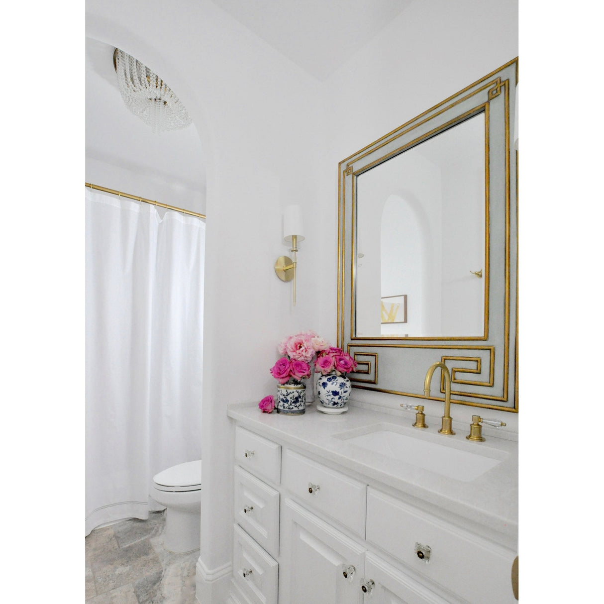 Amherst Aged Brass Wall Sconce with Faux Silk Shade and Crystal Accents