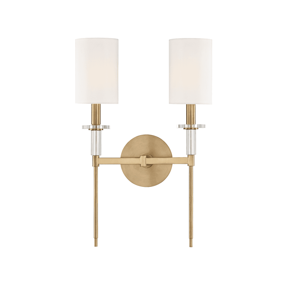 Aged Brass Amherst Wall Sconce with Crystal Accents