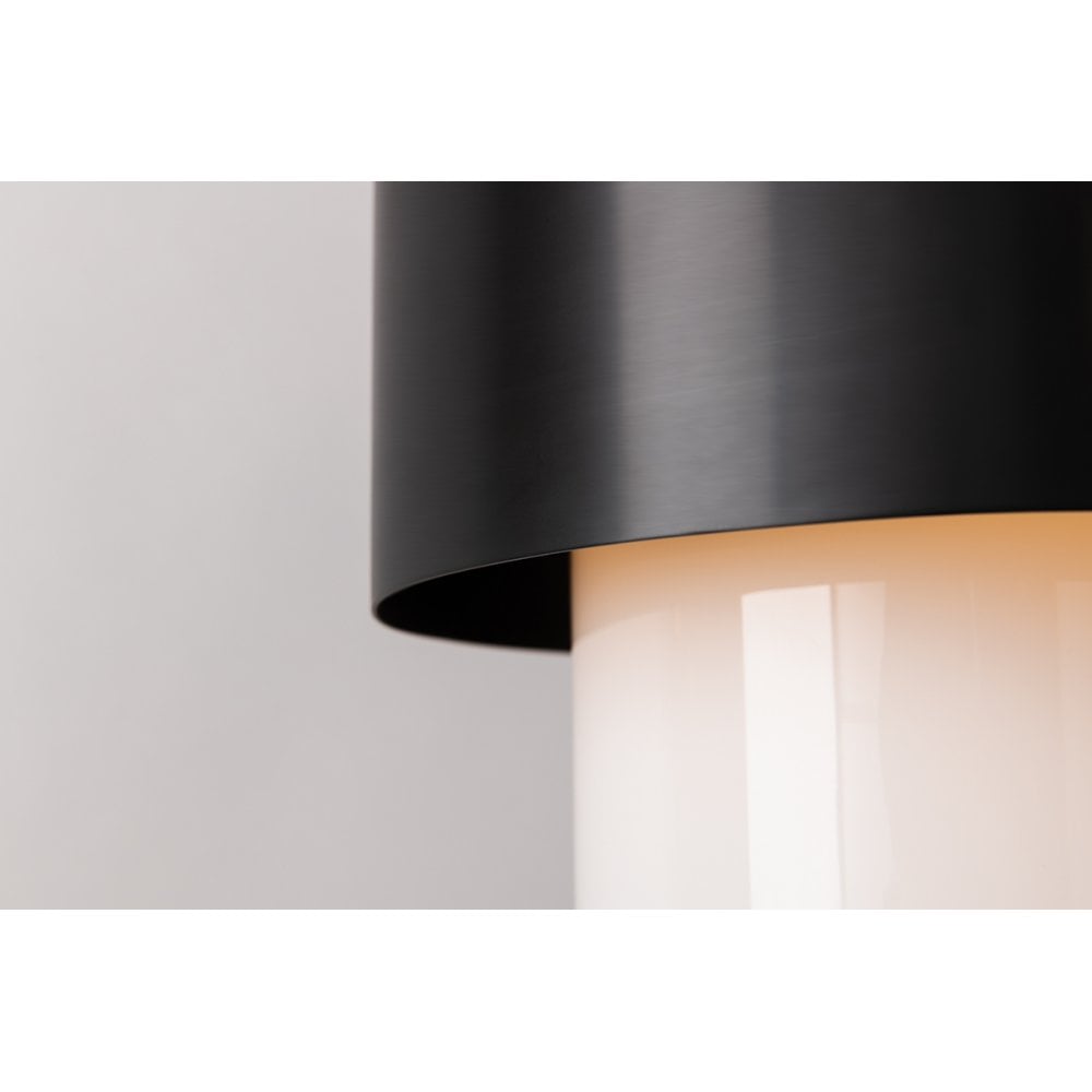 Corinth Aged Brass Glass Cylinder Pendant Light