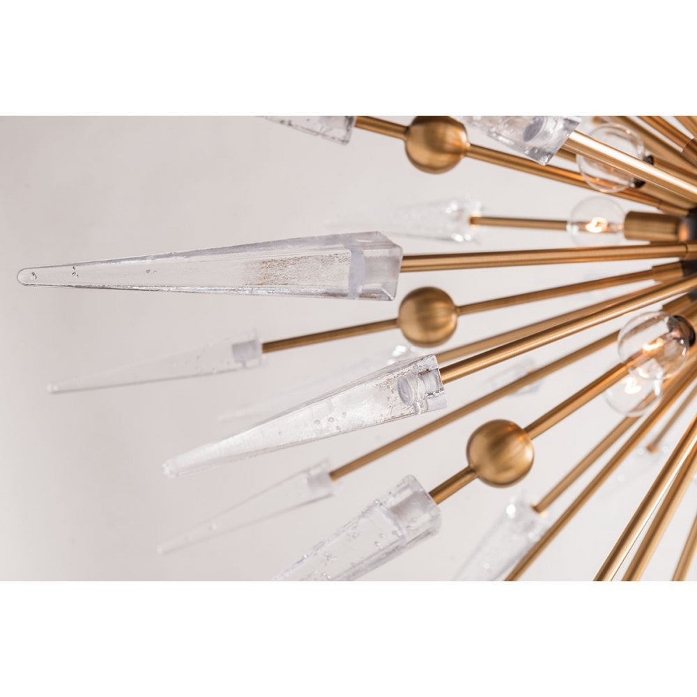 Sparta Aged Brass Radiant Icicle Chandelier