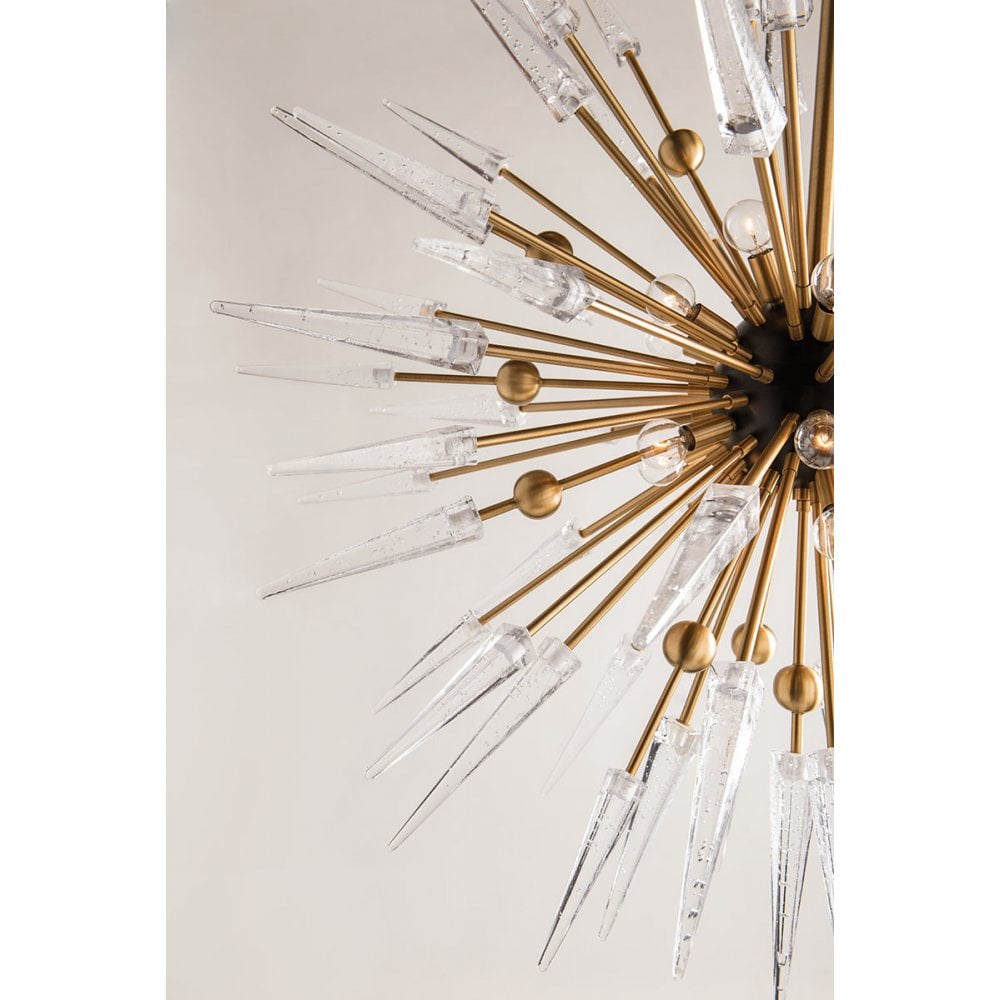 Sparta Aged Brass Radiant Icicle Chandelier