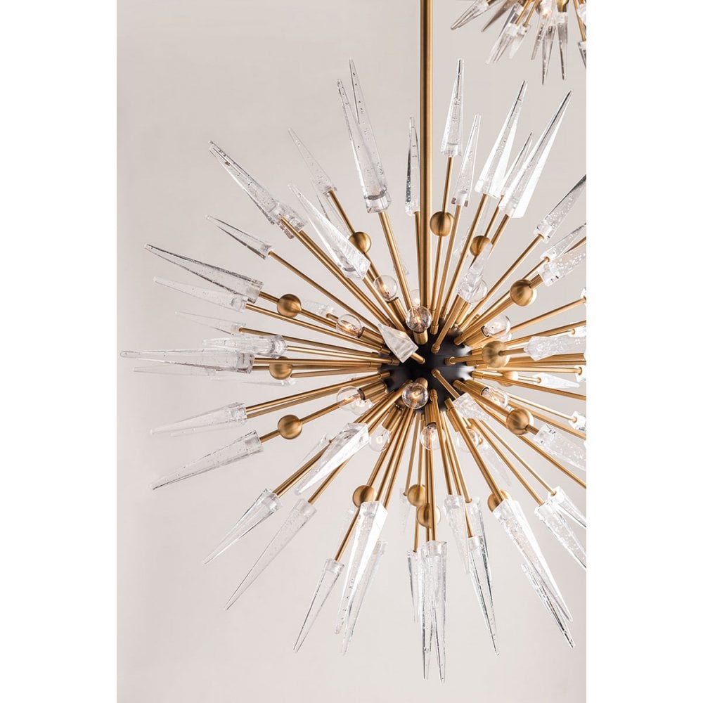 Sparta Aged Brass Radiant Icicle Chandelier