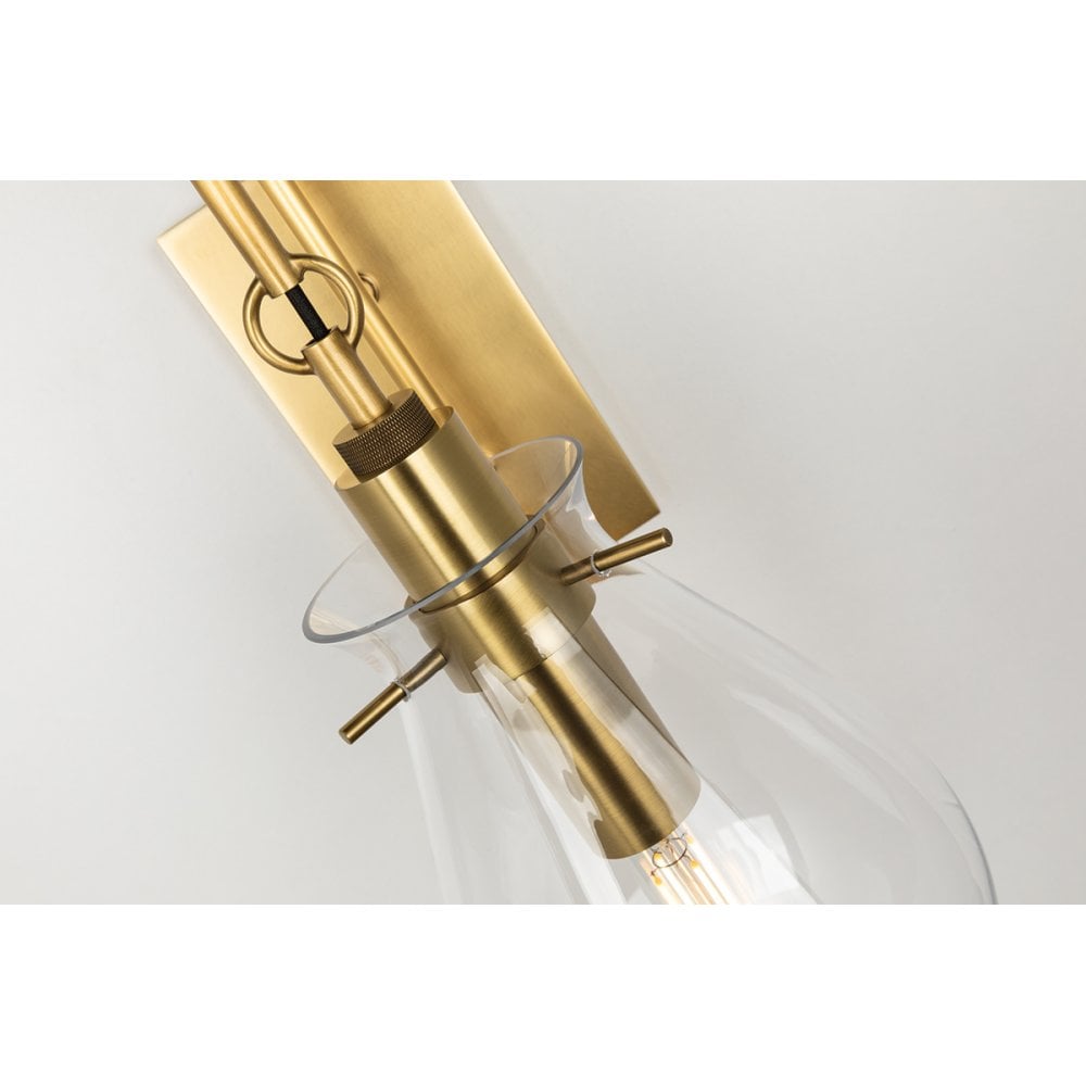 Elegant Ivy Aged Brass Teardrop Wall Sconce by Becki Owens