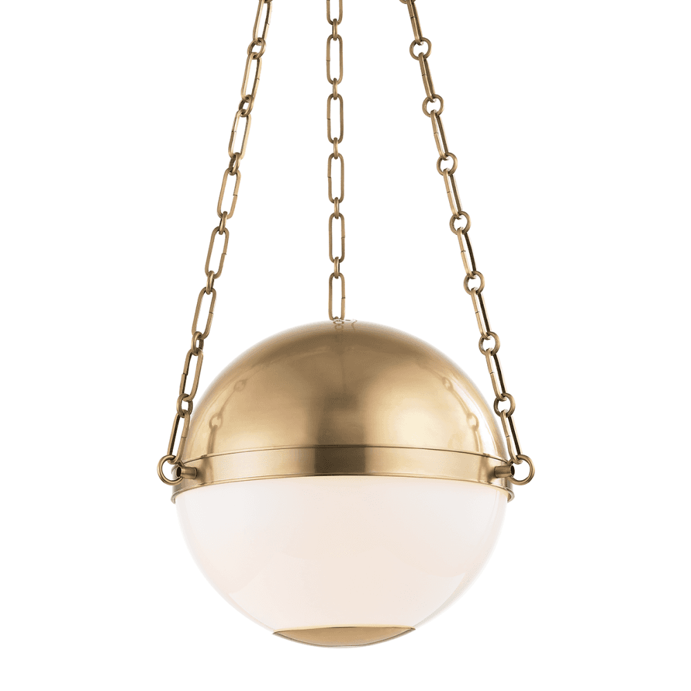 Elegant Brass Sphere Pendant with Glass Accents