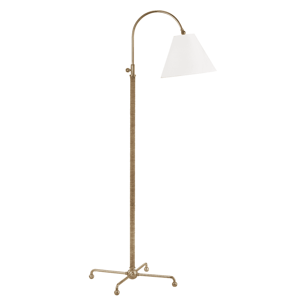 Elegant Curves Aged Brass Floor Lamp by Mark D. Sikes