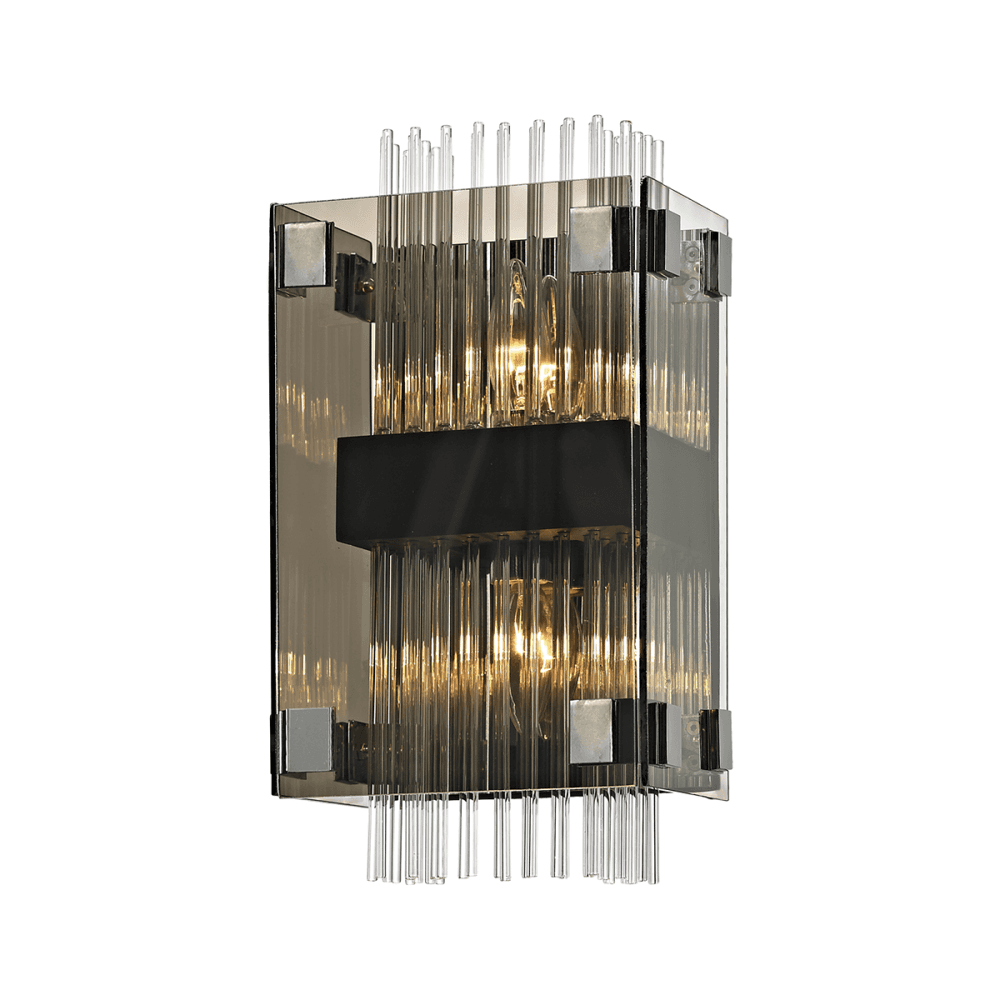 Apollo Contemporary Smoked Glass Wall Light 20cm