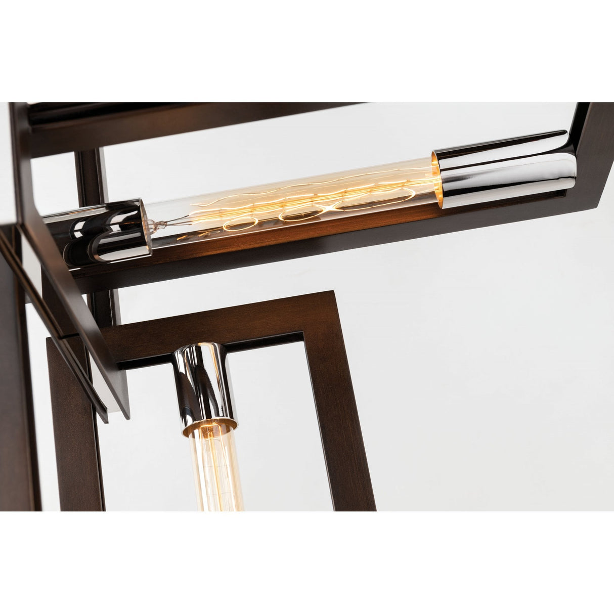 Interlocking Rectangular Iron Wall Sconce with Filament Accent Lights 36cm