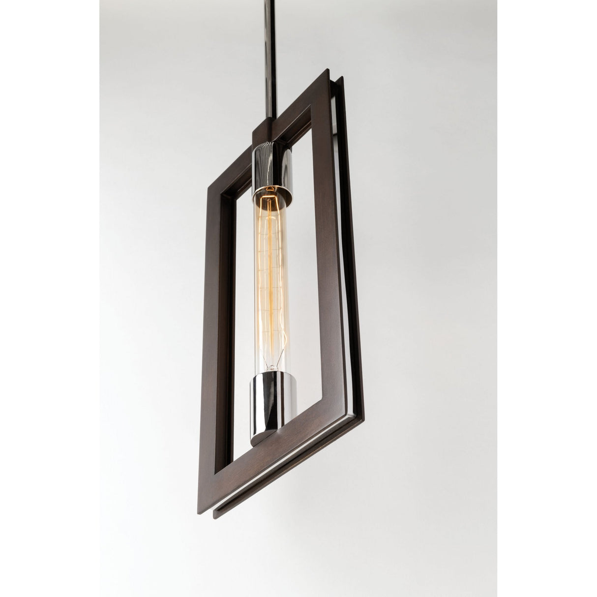 Interlocking Rectangular Iron Wall Sconce with Filament Accent Lights 36cm