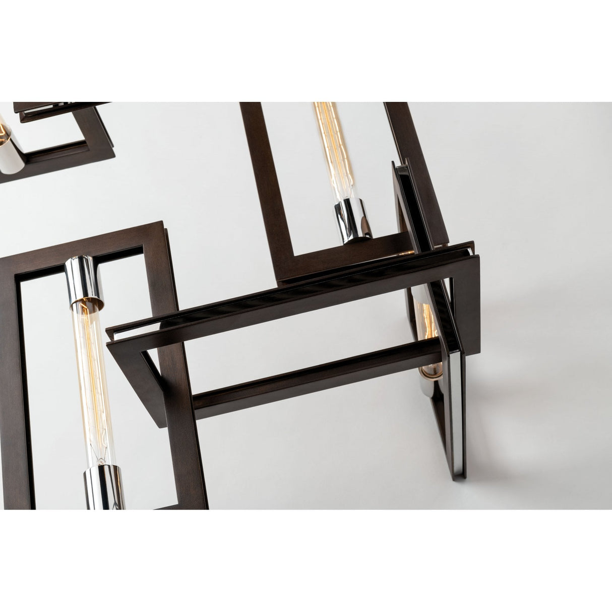 Interlocking Rectangular Iron Wall Sconce with Filament Accent Lights 36cm