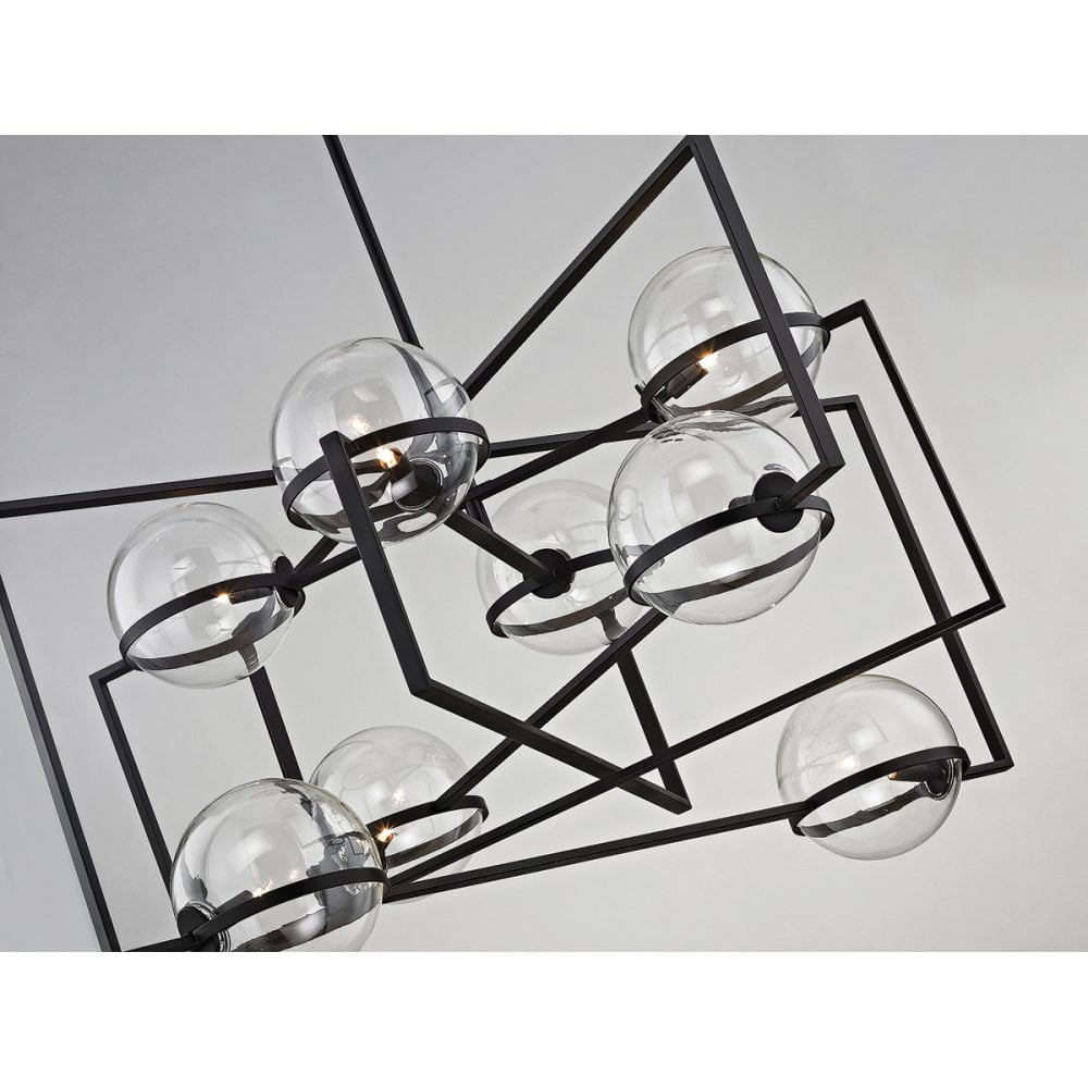 Elliot Black Iron and Glass Globe Wall Sconce 17cm
