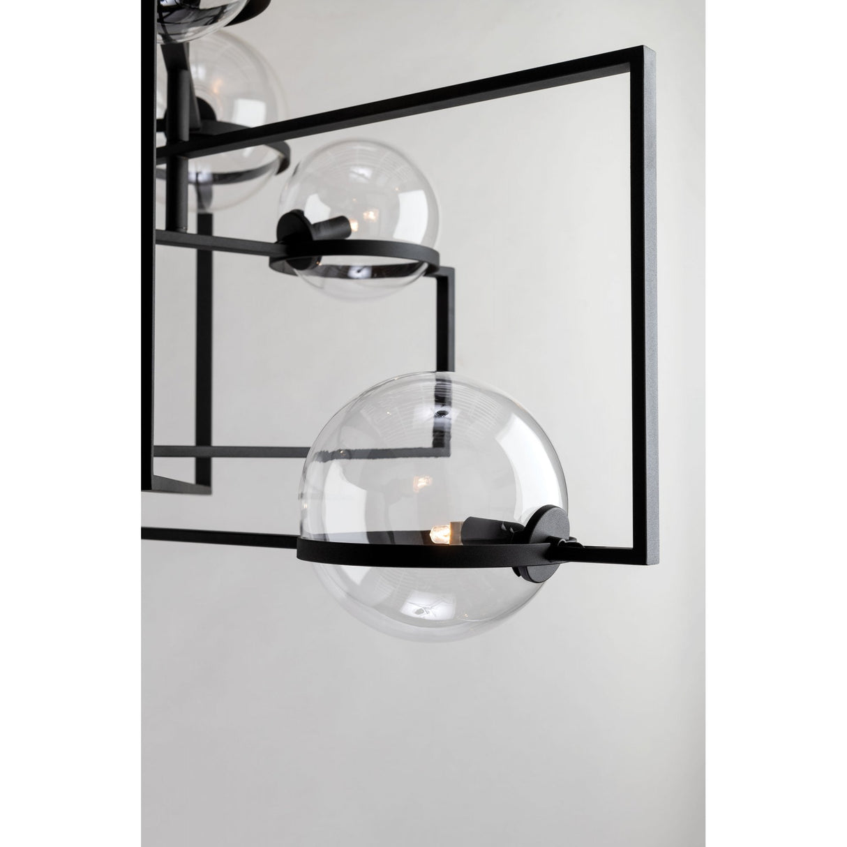 Elliot Black Iron and Glass Globe Wall Sconce 17cm