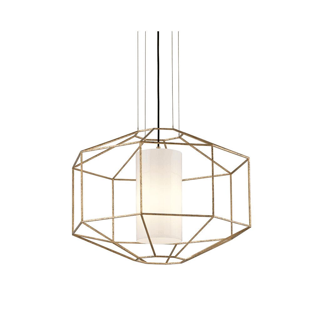 Golden Silhouette Opal Glass Pendant Light