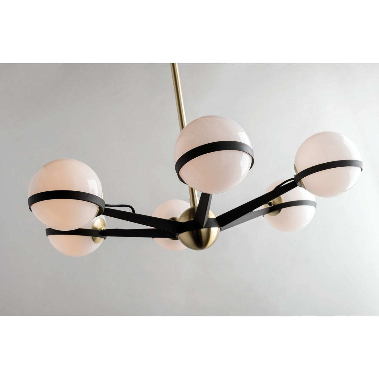 Ace Radiant Brass Brushed Multi-Globe Glass Chandelier