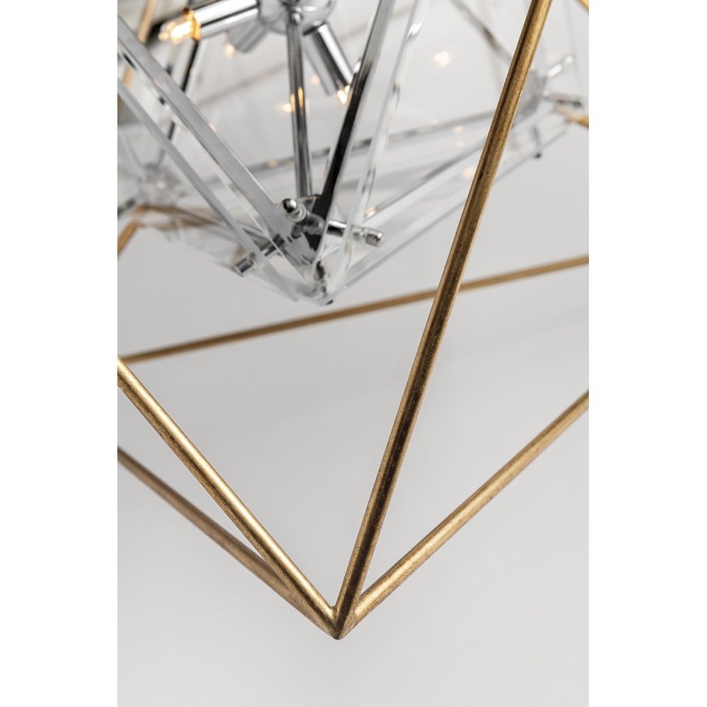 Radiant Topaz Diamond Prism Pendant with Forged Iron Finish