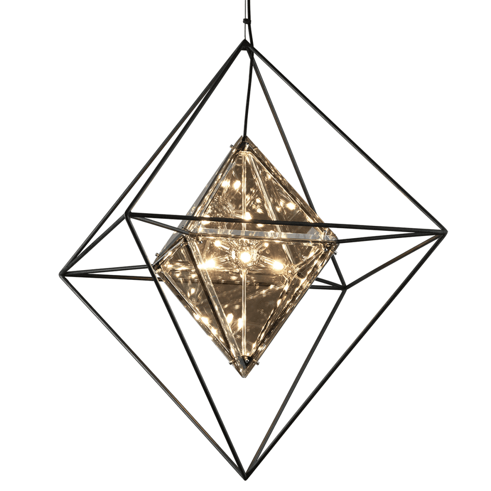 Dazzling Forged Iron Diamond Prism Chandelier 46cm