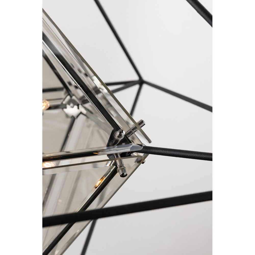 Dazzling Forged Iron Diamond Prism Chandelier 46cm