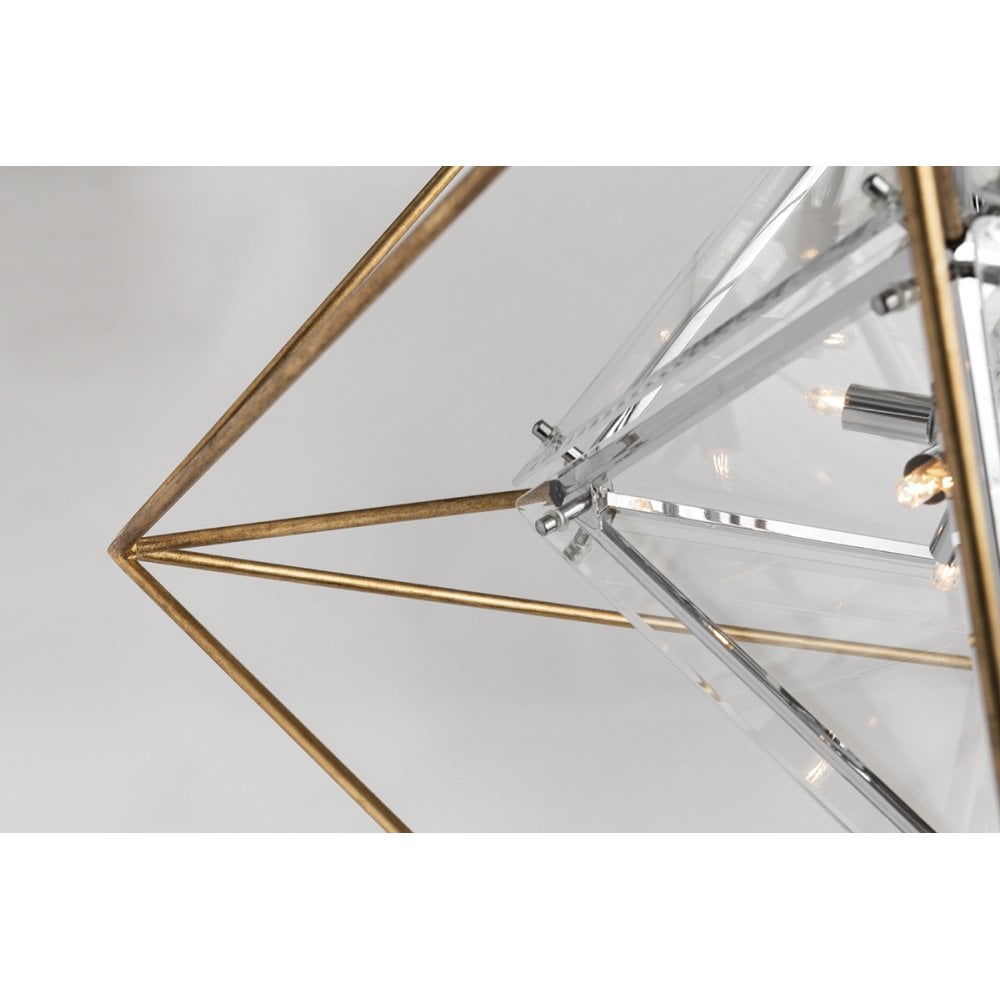 Dazzling Forged Iron Diamond Prism Chandelier 46cm