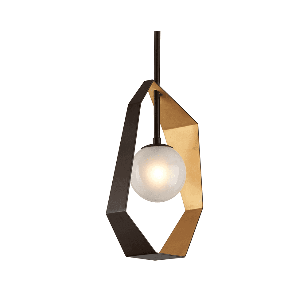 Three-Dimensional Bronze Origami Pendant with Gold Leaf Finish