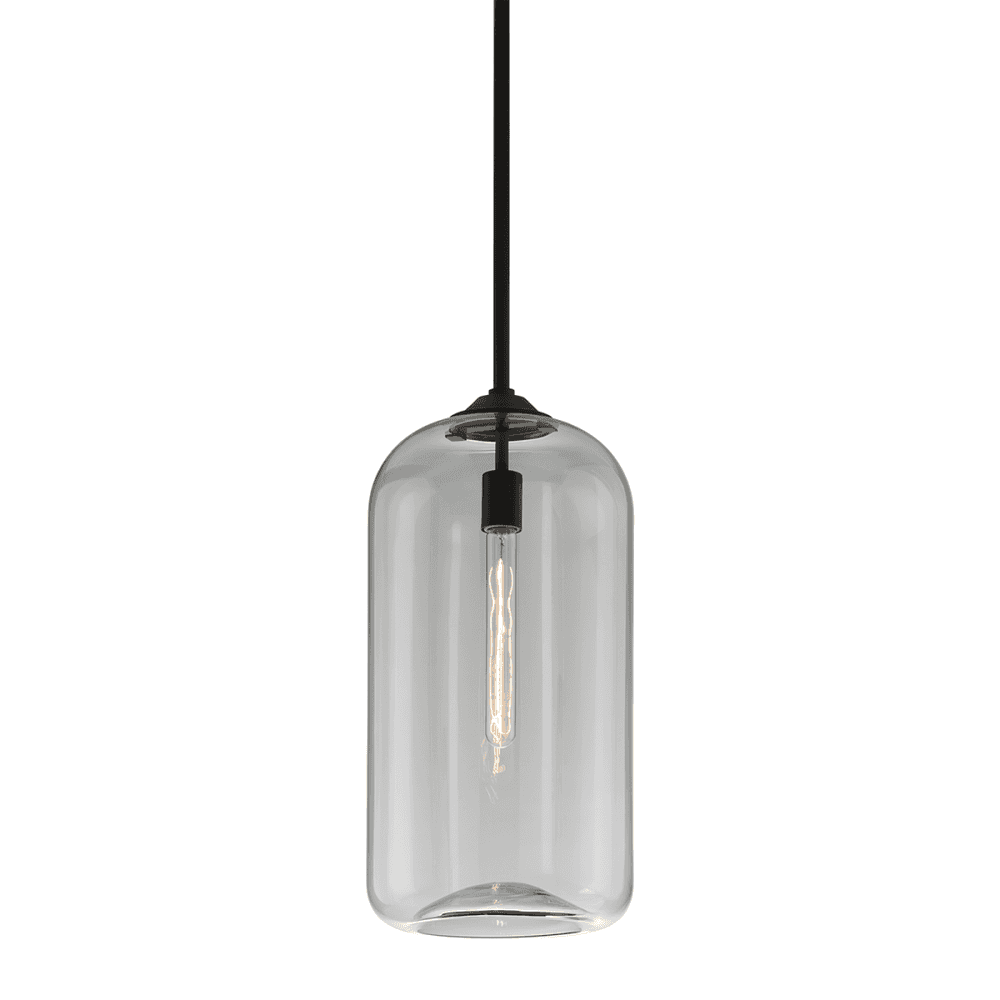 Elegant Satin Black Glass Pendant Light