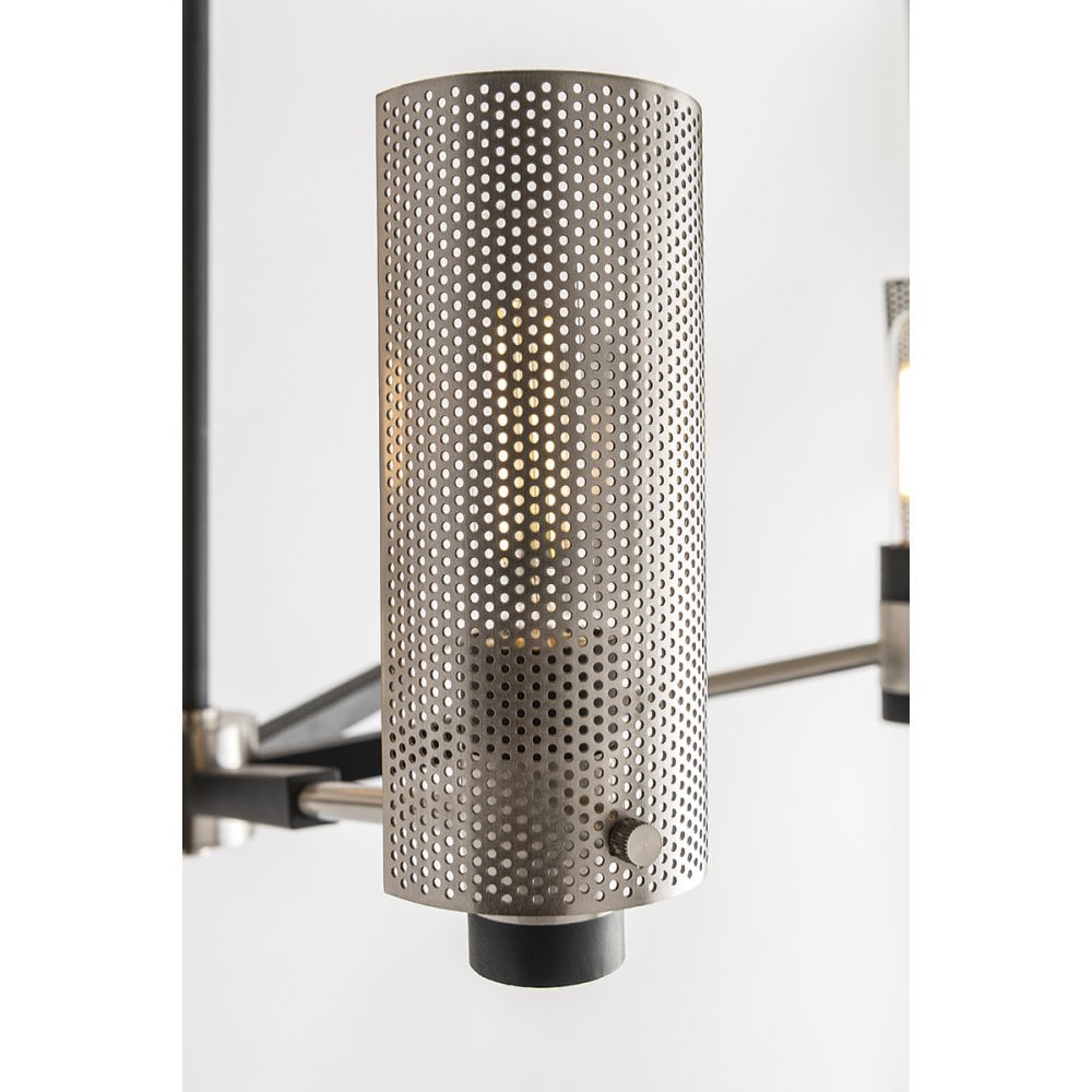 Pilsen Brass-Hued Steel Pendant with Perforated Design