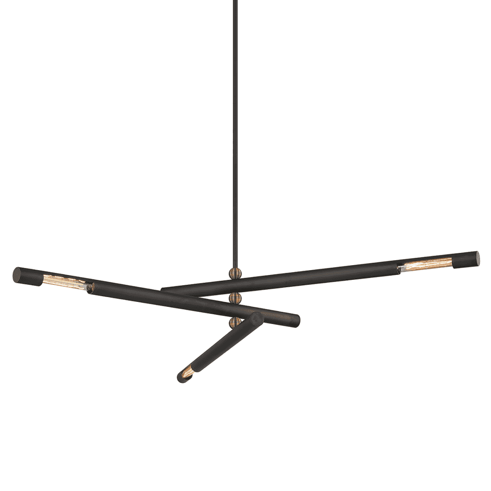 Hendrix Modern Noir Layered Tube Pendant Chandelier