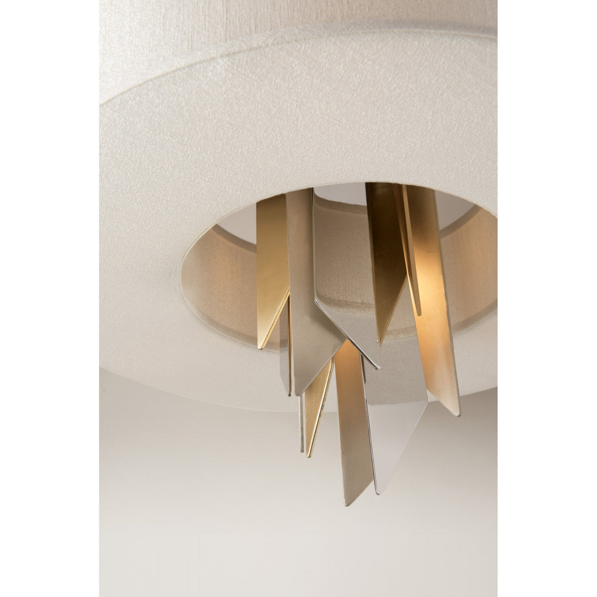 Contemporary Silver and Gold Stainless Steel Suspended Ceiling Light Fixture