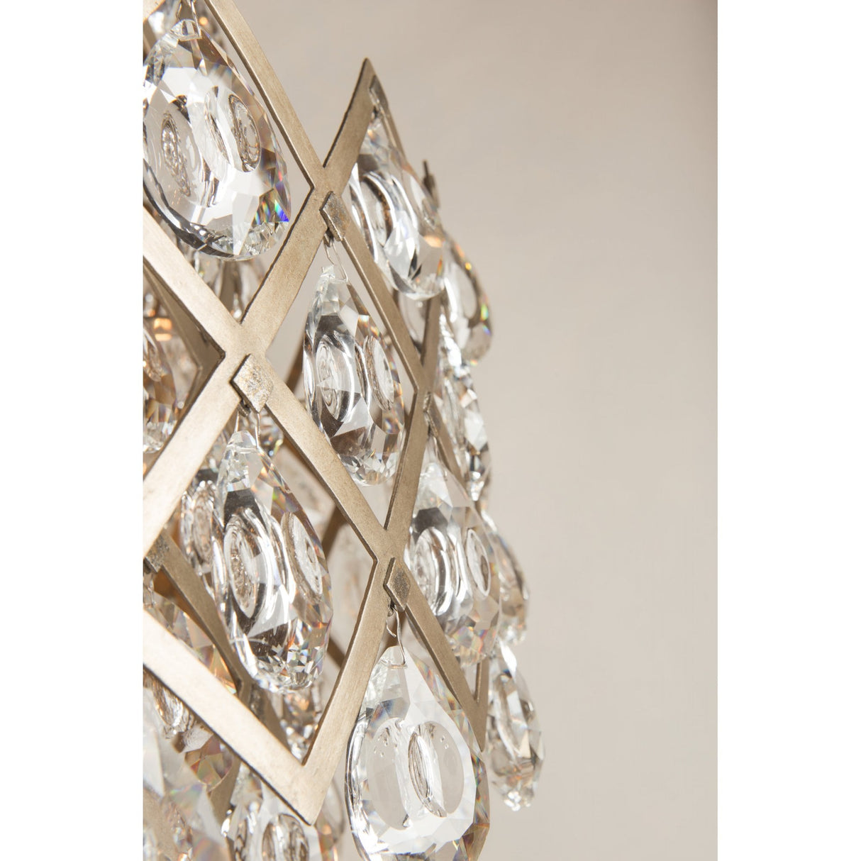Tiara Crystal Droplet Bronze Wall Sconce with Dimmable Feature