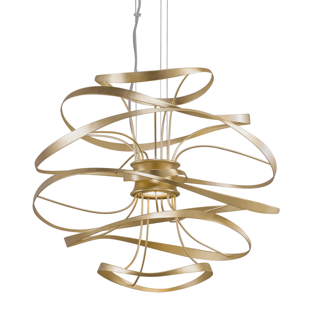 Gold Script Swirl Pendant Light - Calligraphy Collection
