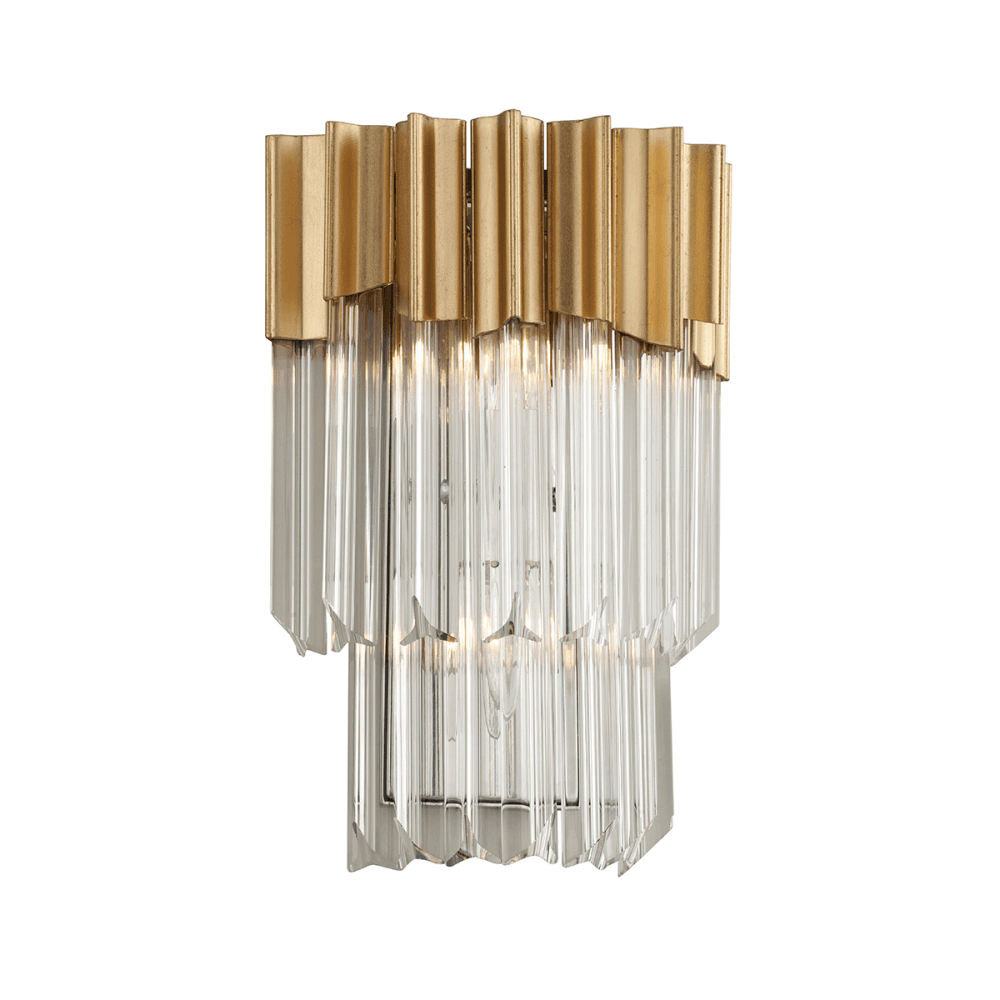 Radiant Gold Crystal Cascade Wall Sconce