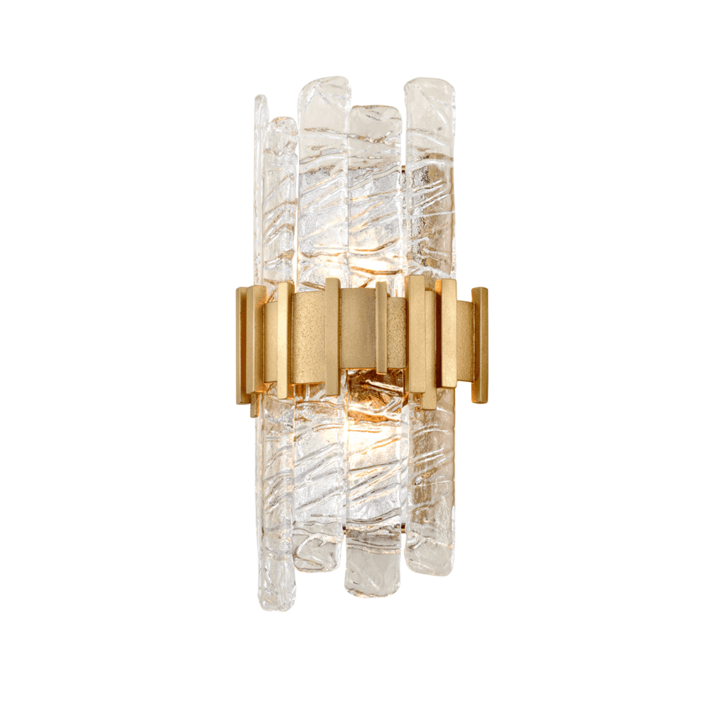 Icy Gold Textured Belt Wall Sconce