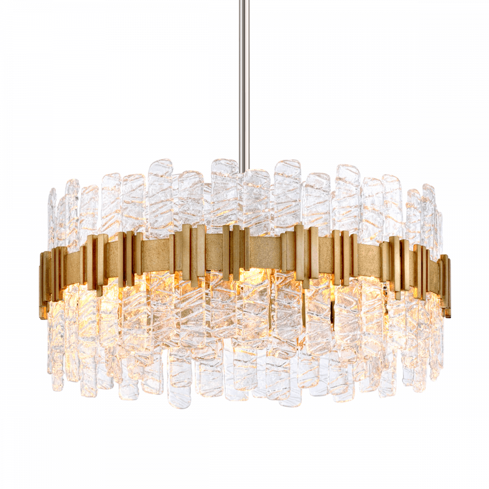 Frosted Elegance: Ciro Handcrafted Glass and Gold Pendant Light