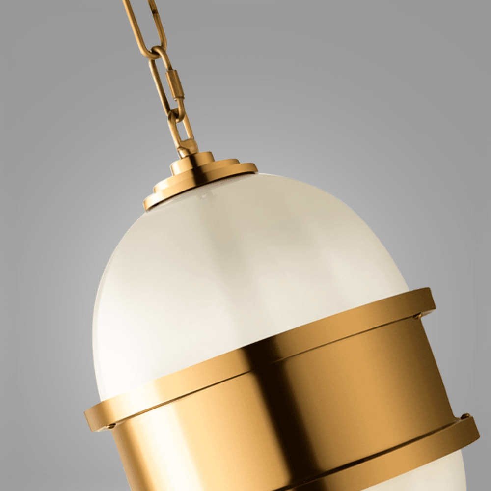 Broomley Petite Brass and Opal Glass Pendant Light