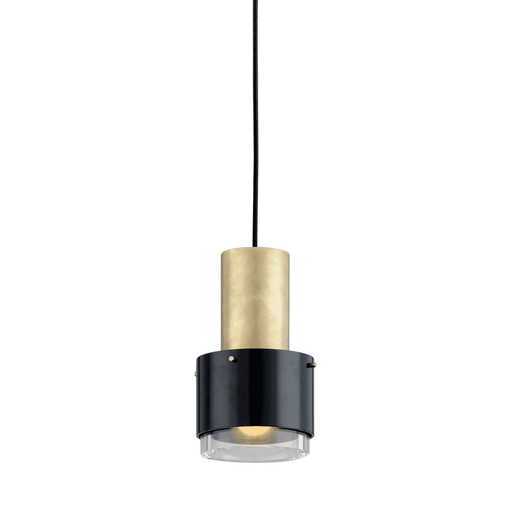 Vintage Parisian Brass Glass Pendant Light