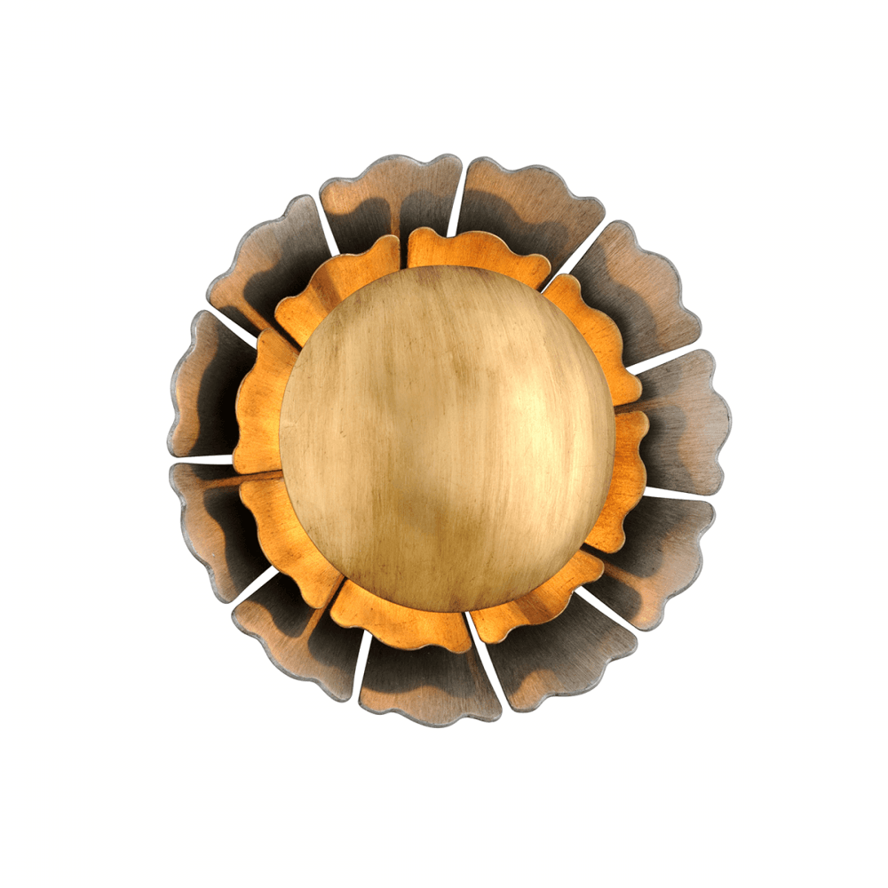 Whimsical Camellia Bloom Smoked Glass Wall Sconce