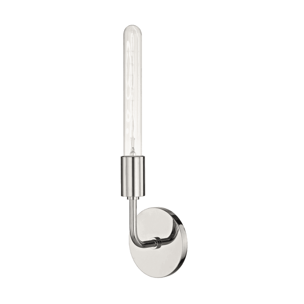 Ava Elegant Polished Nickel Candle Stick Wall Sconce