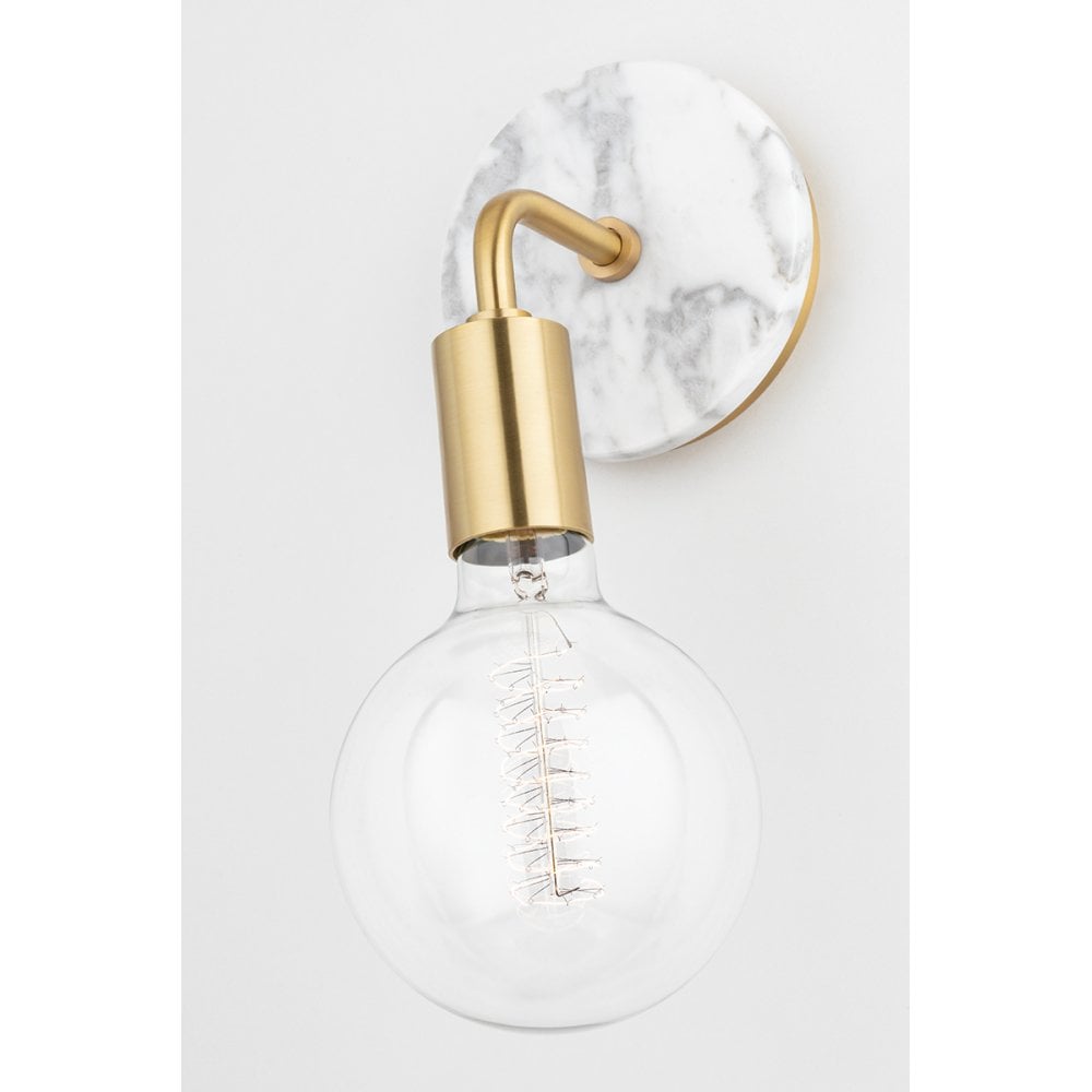 Chloe Brass and Glass Wall Sconce in Vintage Design