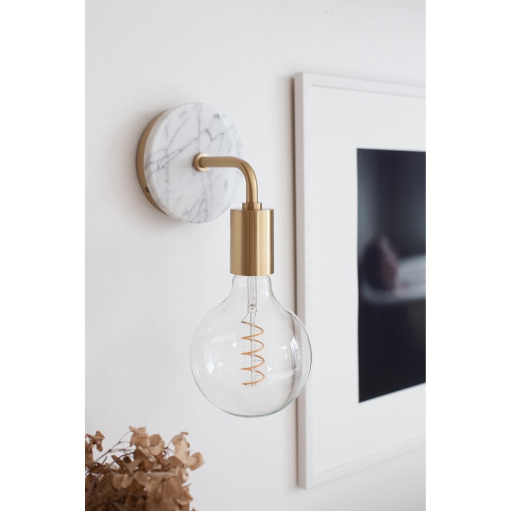 Chloe Brass and Glass Wall Sconce in Vintage Design