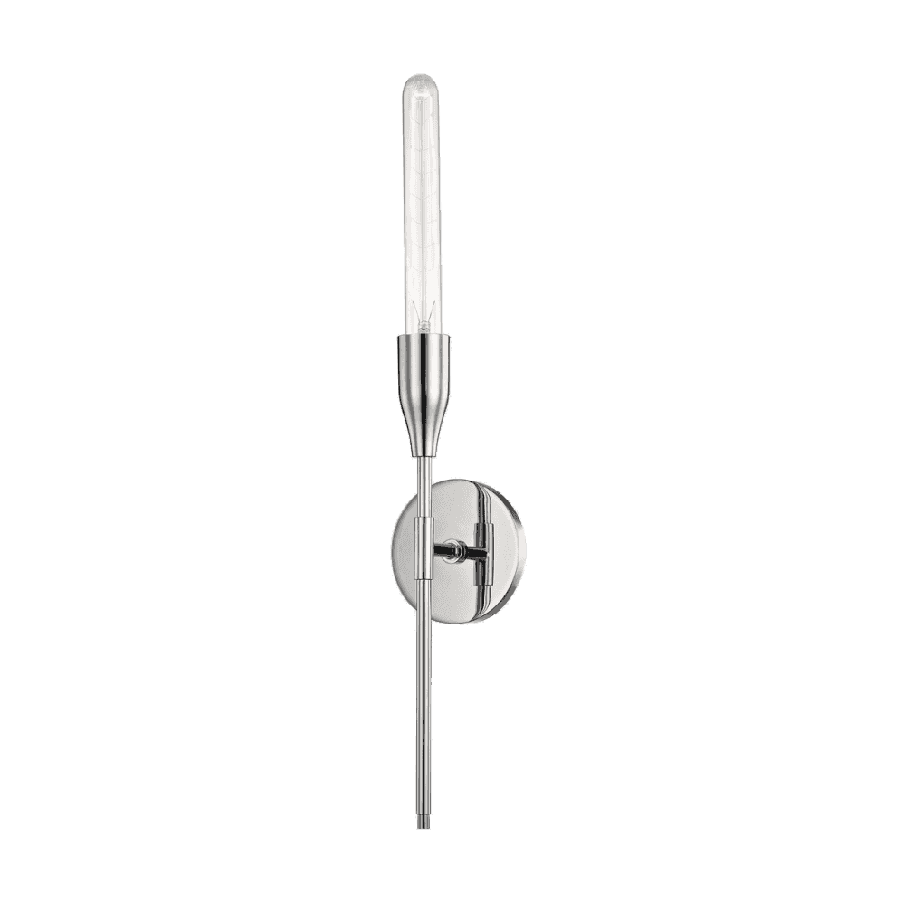 Tara Elegant Nickel Wall Sconce with Single Bulb Design