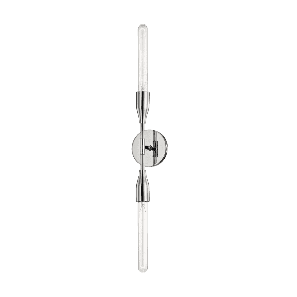 Tara Polished Nickel Dual Bulb Wall Sconce