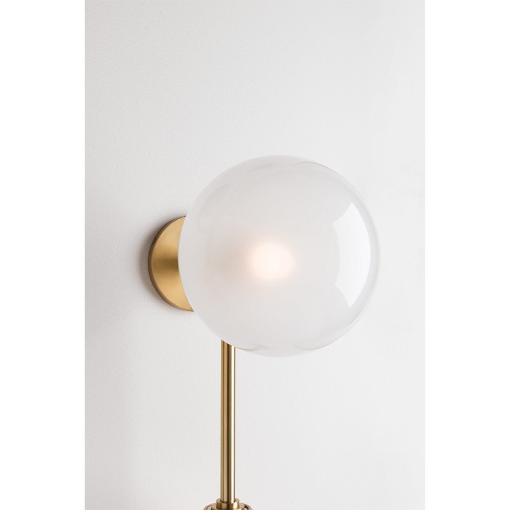 Ashleigh Polished Nickel Double Globe Glass Shade Wall Light
