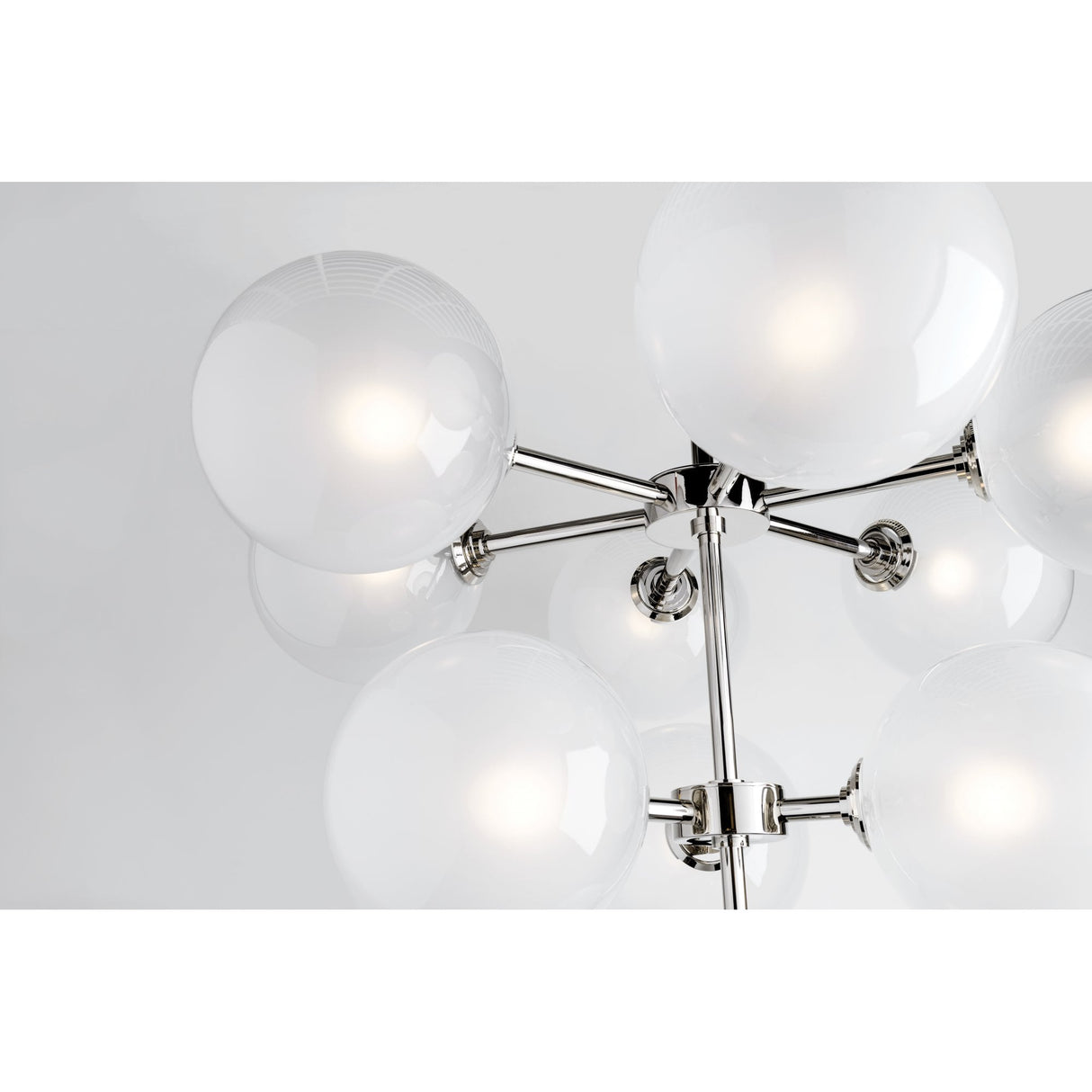 Ashleigh Polished Nickel Double Globe Glass Shade Wall Light
