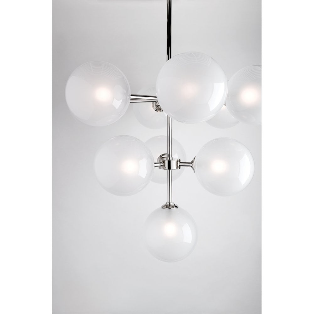Ashleigh Polished Nickel Double Globe Glass Shade Wall Light