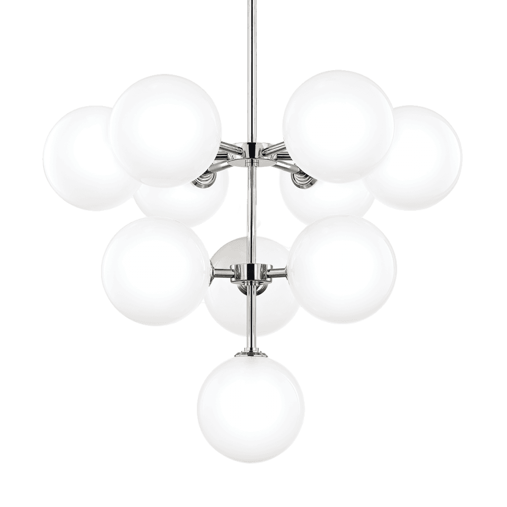 Ashleigh Collection Polished Nickel Tenfold LED Bulb Chandelier
