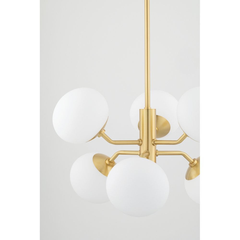 Estee Luxe Glass and Nickel Chandelier